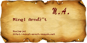 Mingl Arnót névjegykártya